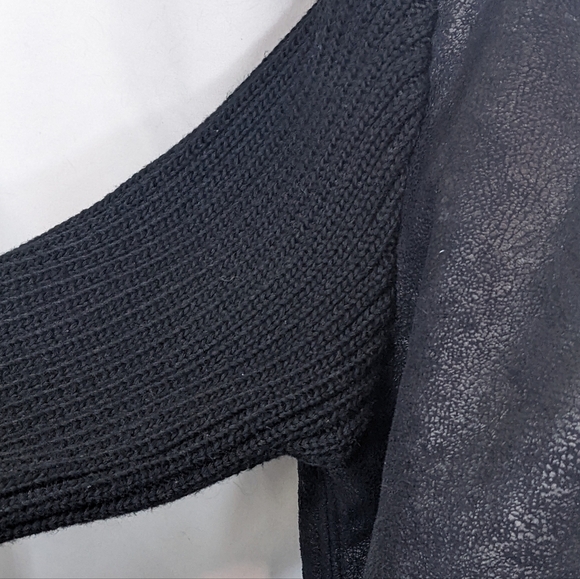 Skies are Blue Faux Suede and Sherpa Drape Front Jacket Sz S - Picture 4 of 11